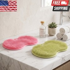 Share Shower Foot Back Scrubber Massage Pad Body Bath Soft Brush Mat Cleaning
