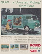 1962 Ford Econoline Van Covered Pickup Vintage Print Ad