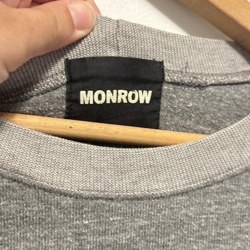 Monrow Womens Long Sleeves Layered Sweater Gray Cotton Blend Size XS Casual - Picture 7 of 9