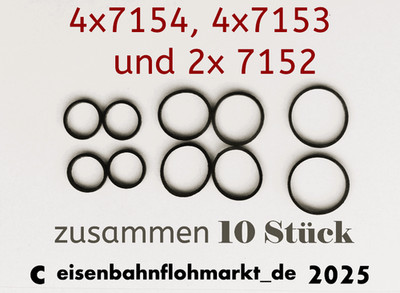 10 Haftreifen für märklin-Loks,  2x 7152, 4x 7153 und 4x 7154