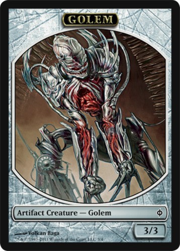 Golem Token Light Play, English New Phyrexia