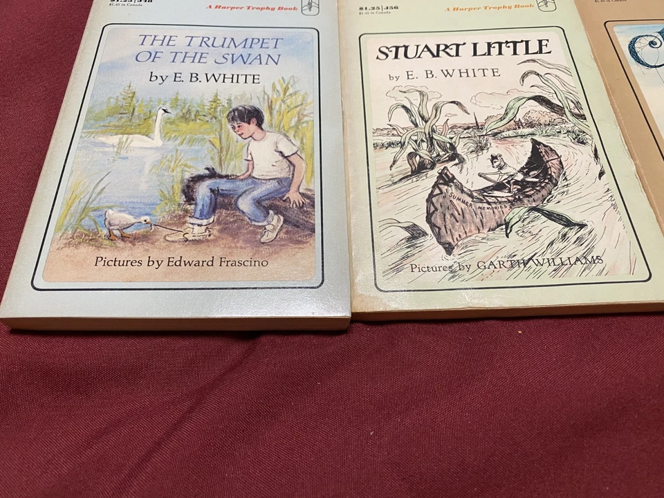 Vintage Three Books For Children By E. B. WHITE, Box set of 3 Stuart Little Etc Foto 2 de 4