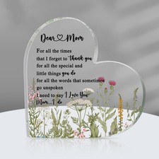 Mom Birthday Gifts Acrylic Heart Keepsake Sign Mom Ever I Love You Appreciation