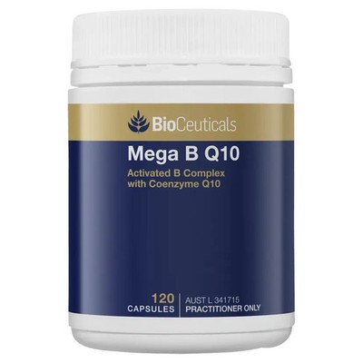 BioCeuticals Mega B Q10 Activated B Complex with Coenzyme Q10 120 Capsules