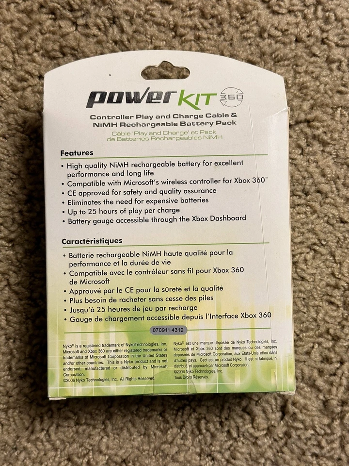 Nyko Xbox 360 Power Kit BRAND NEW SEALED - Image 2 of 2