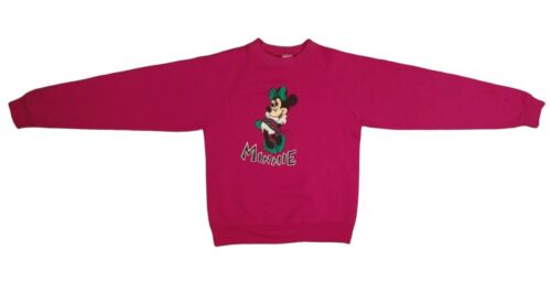 Vintage 80s Disney Minnie Mouse Pink Crew Neck Sweatshirt Girls Size Large 14/16 - Picture 2 of 13