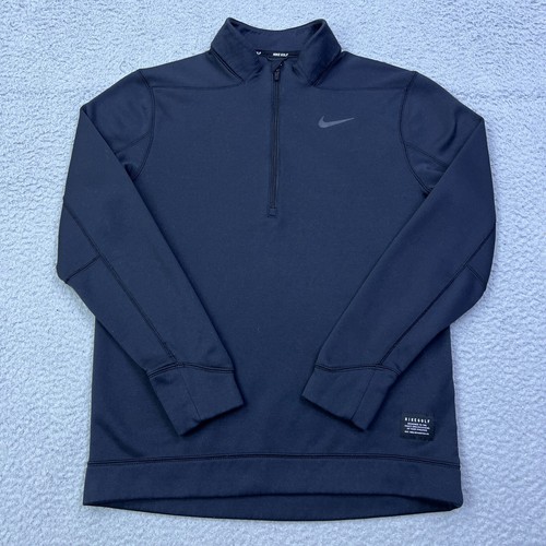 Nike Golf Mens Therma Repel 1/2 Zip Pullover Small Black Sports Jumper 932350