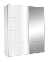 SchwebetüRenschrank Kleiderschrank Schlafzimmer Spiegel 2-TüRig Weiß Hochglanz