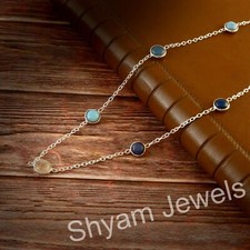 Original Äthiopische Opal Edelstein Perlen Halskette Handmade Schmuck