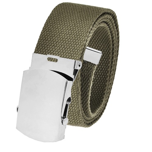 Build A Belt Adulto 1,5" Hebilla Deslizante Plateada Clásica con Cinturón de Lona - Imagen 13 de 13