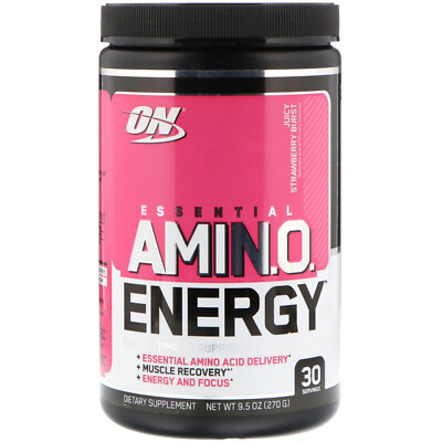 Optimum Nutrition ESSENTIAL AMIN.O. ENERGY- Juicy Strawberry Burst- 9.5 oz (270