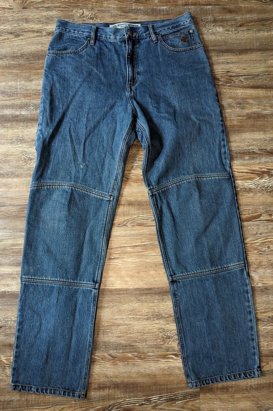 Harley Davidson mens double knee denim jeans size 34 … Gem