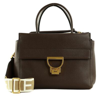 COCCINELLE Arlettis Signature Handbag Grained Leather Handtasche Fondant  Brown