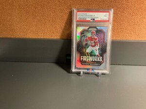 2022 Patrick Mahomes Panni Prizm Fireworks Silver Psa 9