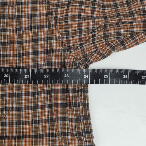 Columbia Brown Orange check long sleeve walking hiking shirt L Large mens vtg - Picture 8 of 11