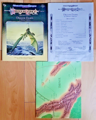Dragonlance Dragon Dawn Advanced Dungeons & Dragons 2nd Edit with MAP 1990 #9275