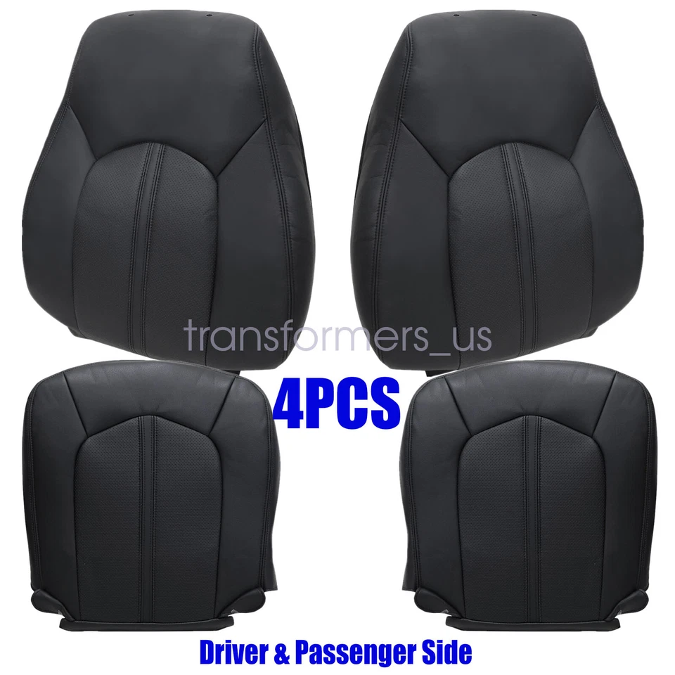 Front Bottom-Top Leather Seat Cover Black For 2008 2009 2010-2013 Cadillac CTS - Image 2 of 4