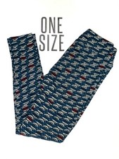 New LuLaRoe Leggings OS One Size Blue White Multicolor Globe Unicorn NWT B0264