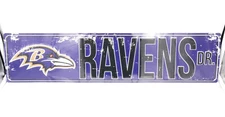 Baltimore Ravens DR Licensed NFL Distressed Street Aluminum Wall Man Cave Sign