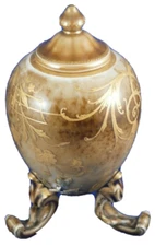 Antique KPM Berlin Seger Glaze Porcelain Tea Caddy Jar Porzellan Tee Dose Vase