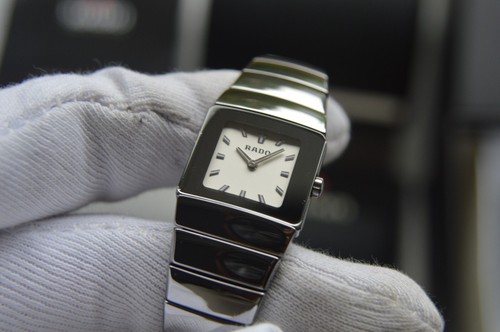 Rado Sintra Quartz Platinum-Tone White Ceramic Ladies Watch FULLSET R13334142 - Picture 9 of 22