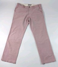 M S Tapered Light Red 100 Cotton Trousers Waist 38in L31