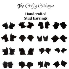 Adorable Handcrafted Simple Black Dog Stud Earrings made from Plant-Based Polyme