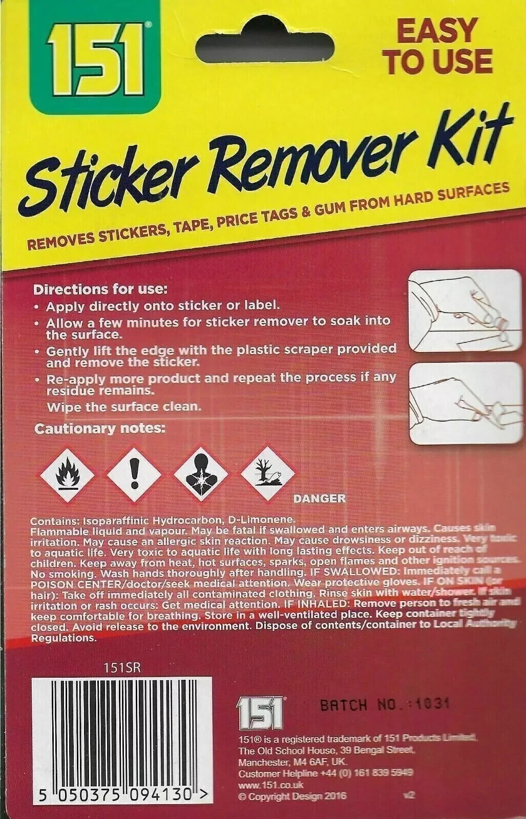 STICKER REMOVER KIT SCRAPER REMOVE TAPE GUM STICKY PAINT WOOD GLASS ...