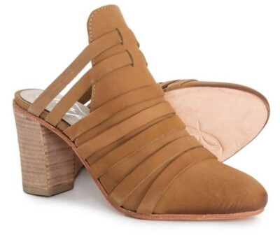 Free People Brown Suede Byron Heeled Strappy Mule EU 39