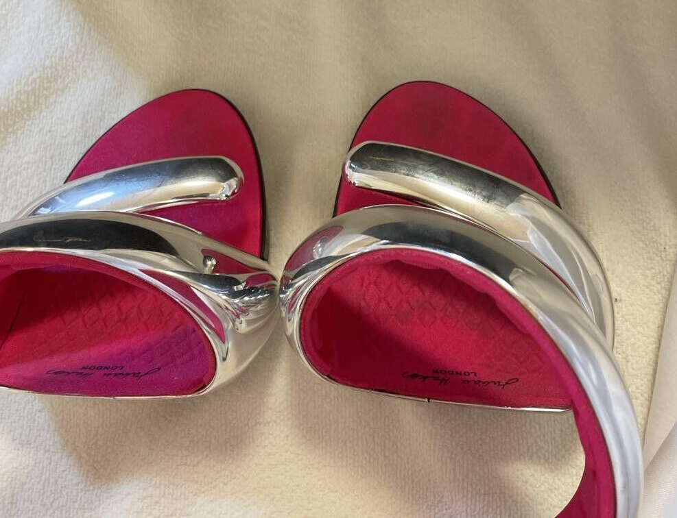 Julian Hakes Mojito Sandals Pumps High Heels Open Toe Silver Julian Hakes Mojito Sandals Pumps High Heels Open Toe Silver