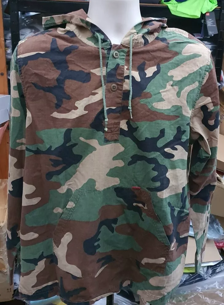 SS16 Supreme Ripstop Pullover Shirt Camo Hooded Jacket size M medium
