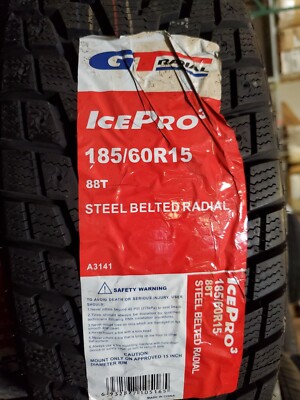 GT Radial Icepro 3 185/60R15 88T XL BSW Tire DOT Date 2621