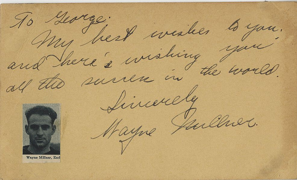 Wayne Millner Signed AUTO GPC dated 1934 PreRookie Pro Football HOF