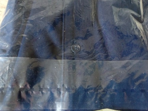 Sears THE SHIRT Fashion Place VTG Womens Size 14 Perma Prest V Neck Button NAVY - Picture 5 of 5