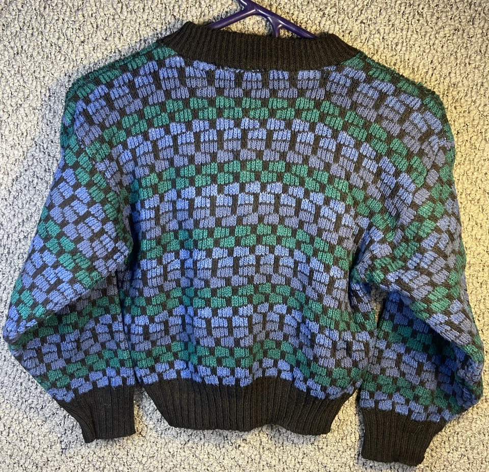 Suéter de Colección Años 90 New Era Juvenil Talla 8-10 Grueso Tejido Abuelo Acrílico Hecho en EE. UU. Foto 2 de 4