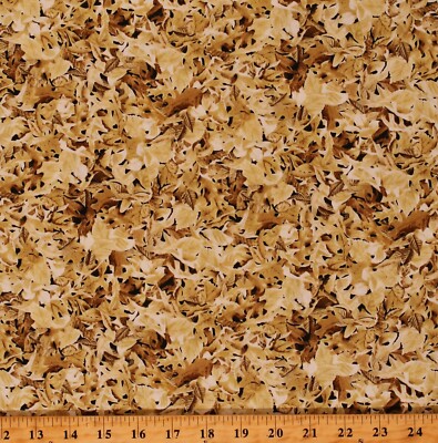 Cotton Natural Leaves Autumn Fall Cotton Fabric Print by the Yard D514.40