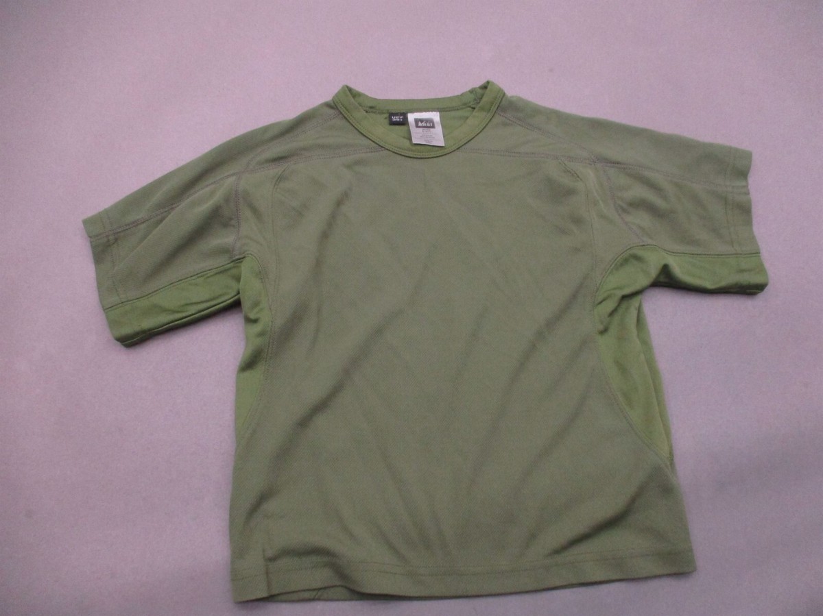 REI UPF 35+ Size S (6/7) Boys Green Crew Neck Short Sleeve Stretch