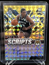 2020-21 Reggie Perry NBA Panini Mosaic Rookie Scripts Gold Auto Brooklyn Nets