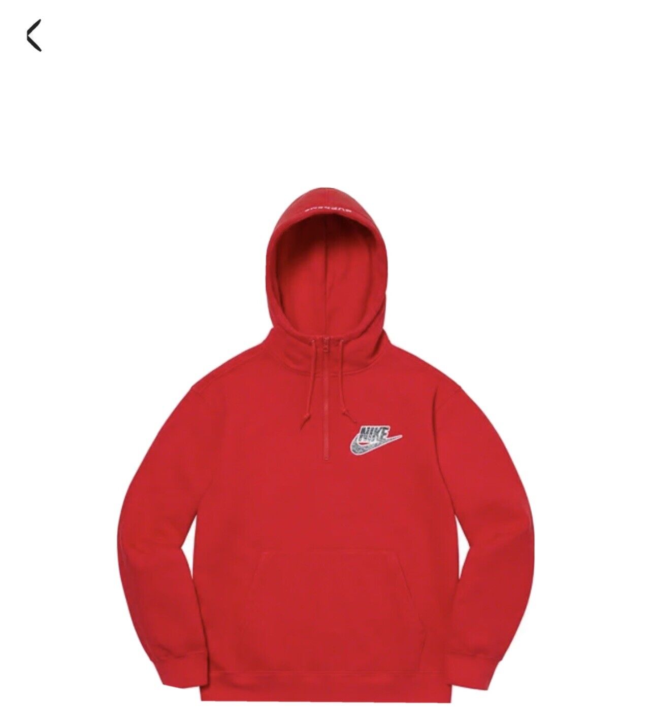 Supreme Nike Half Zip Hooded Sweatshirt - Red Size Small