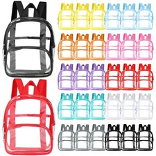Aliceset Clear Mini Backpack Bulk 9.45" Waterproof Transparent Colorful Bookb...