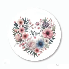 MOM LABELS HAPPY MOTHER'S DAY FLORAL HEART SCRAPBOOK STICKERS ENVELOPE SEALS