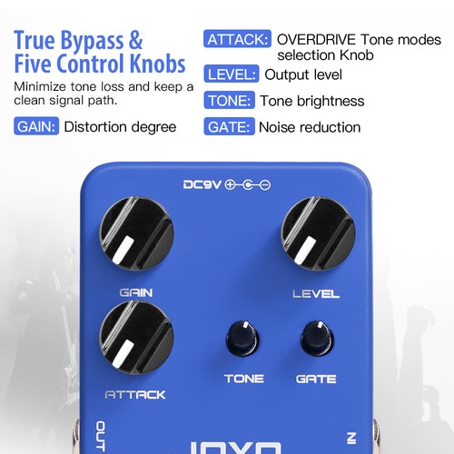 JOYO Overdrive Guitar Pedal High Gain Noise Gate True Bypass for Guitar Bass - Picture 7 of 16