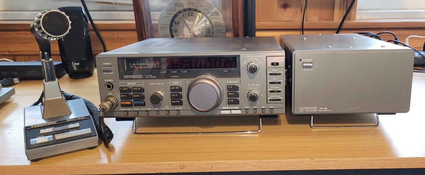 Kenwood TS-680V HF/6 Meters With MC-60 and PS-50 Supply
