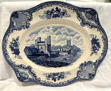Vintage 50s Johnson Bros Old Britain Castles Large Oval Serving Plate Canterbury