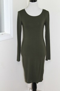 olive green fitted dress