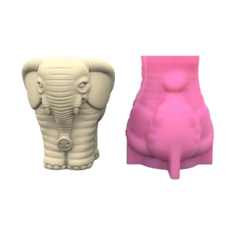 3D Elephant Flower Pots Mold Epoxy Resin Molds Pen Holder Holder