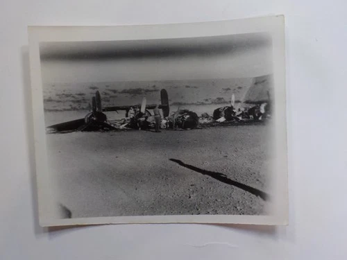 WW2 Photo Military Aircraft Crashed Destroyed 2 Men WW II VTG War Airplane WWII