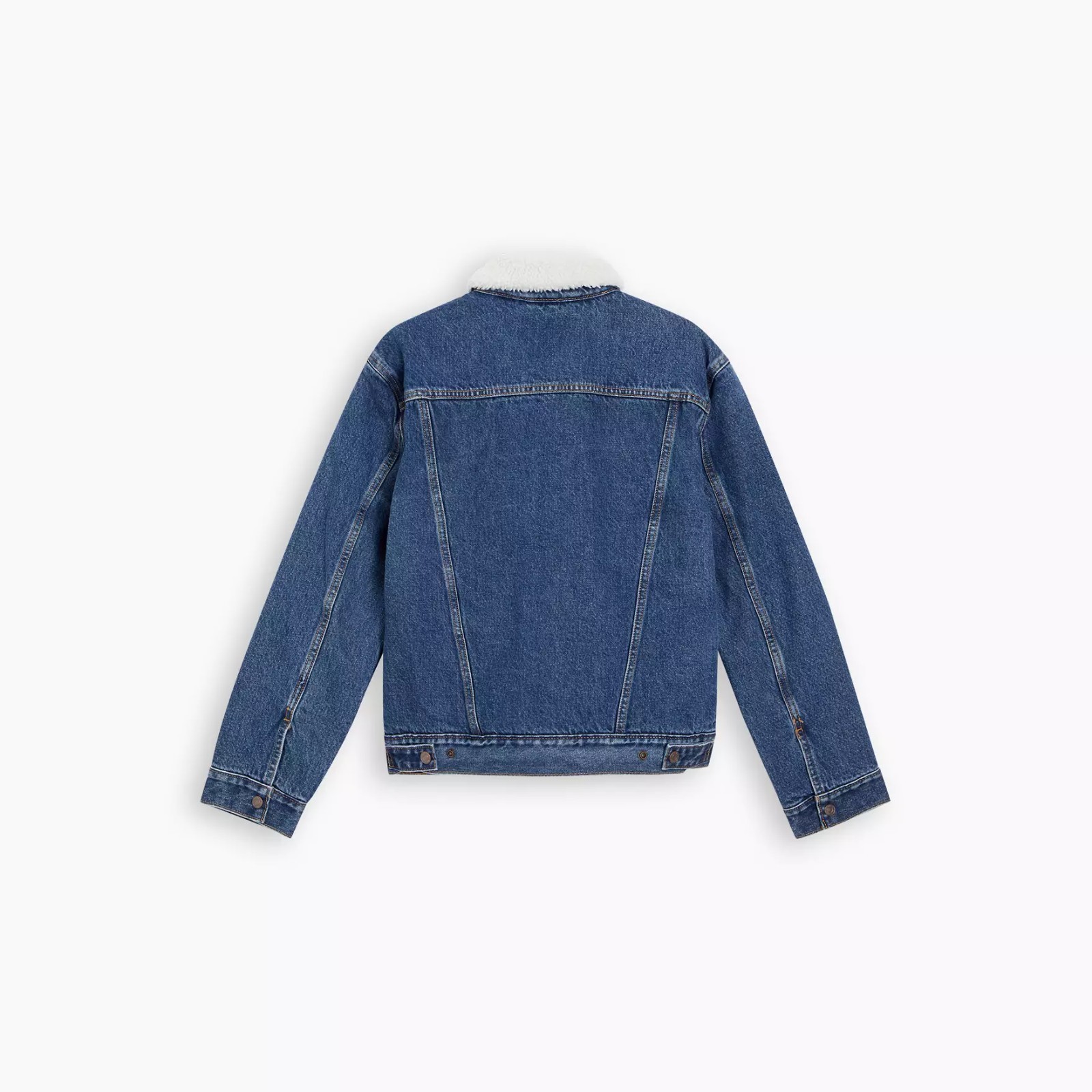 Levi's® Womens Ex-Boyfriend Sherpa Trucker Jacket - Rough And Tumble Blue Size M image 2