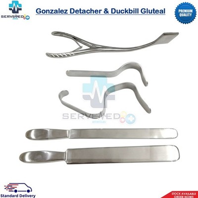 Gonzalez Detacher & Duckbill Gluteal Dissector Complete Surgical Instrument Kit