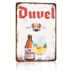 Duvel Beer Vintage Metal Tin Signs- Weather-Resistant Iron Wall Decor with Retro